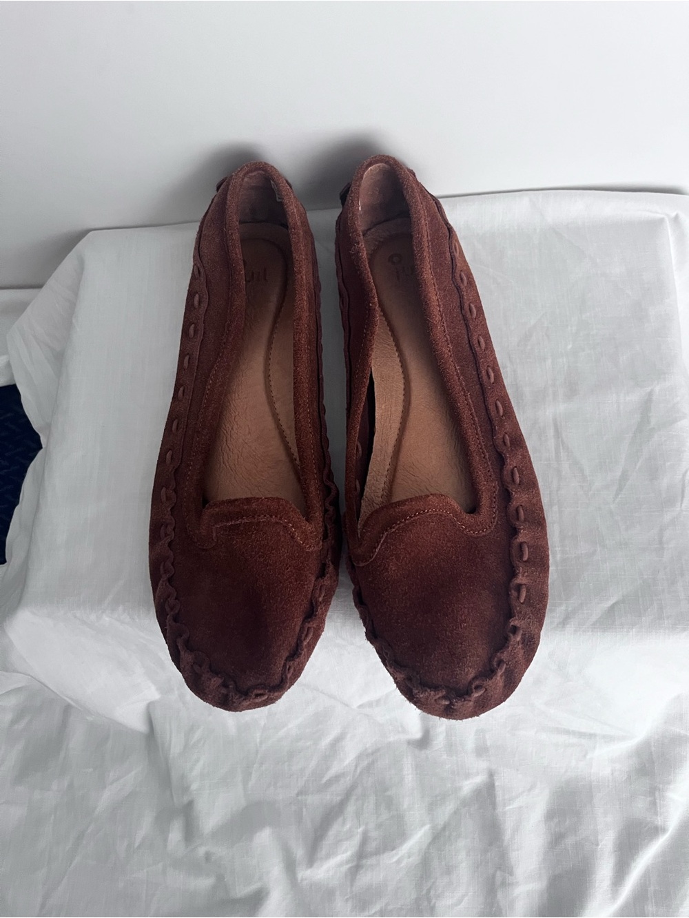 Women's Chestnut Suede Moccasin Loafers - Slip-On Comfort